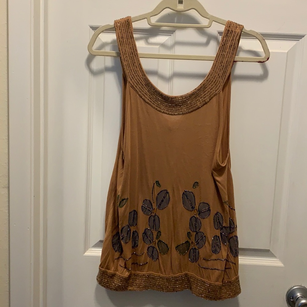 Anthropologie Delta Beautiful Beaded Top